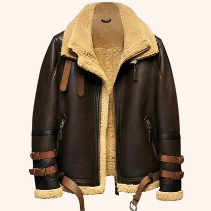 Men's B3 Shearling Flight Jacket with Imported Wool