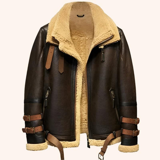 Men's B3 Shearling Flight Jacket with Imported Wool