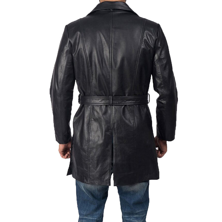 Sheepskin Leather Long Coat For Men