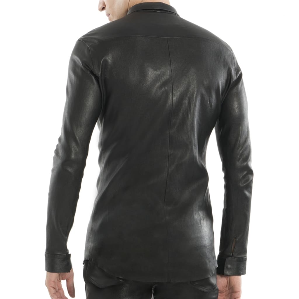 Men's Black Leather Shirt