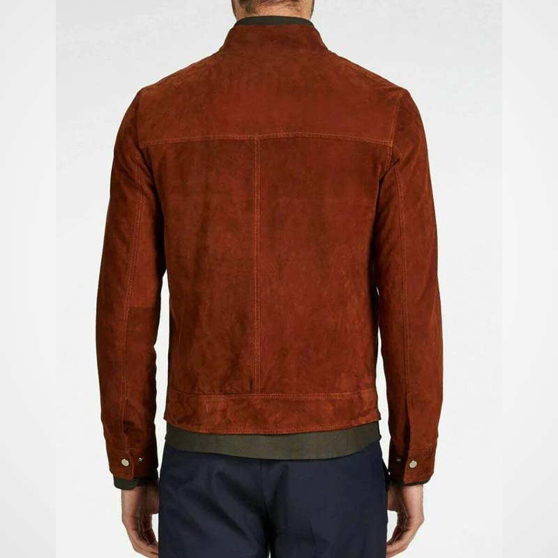 Men's Brown Pure Suede Leather Trucker Jacket