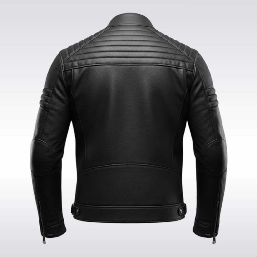 Men's Cyberpunk Techwear Leather Jacket Futuristic Moto Coat