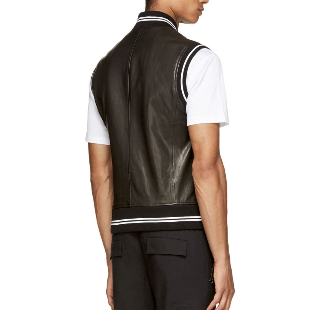 Men's Elegant Style Leather Ribbed Vest