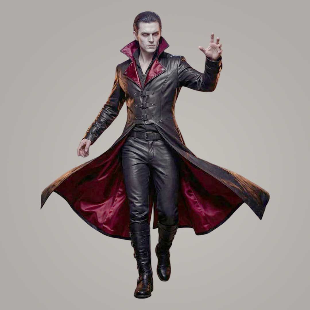 Men's Gothic Leather Coat and Pant Set