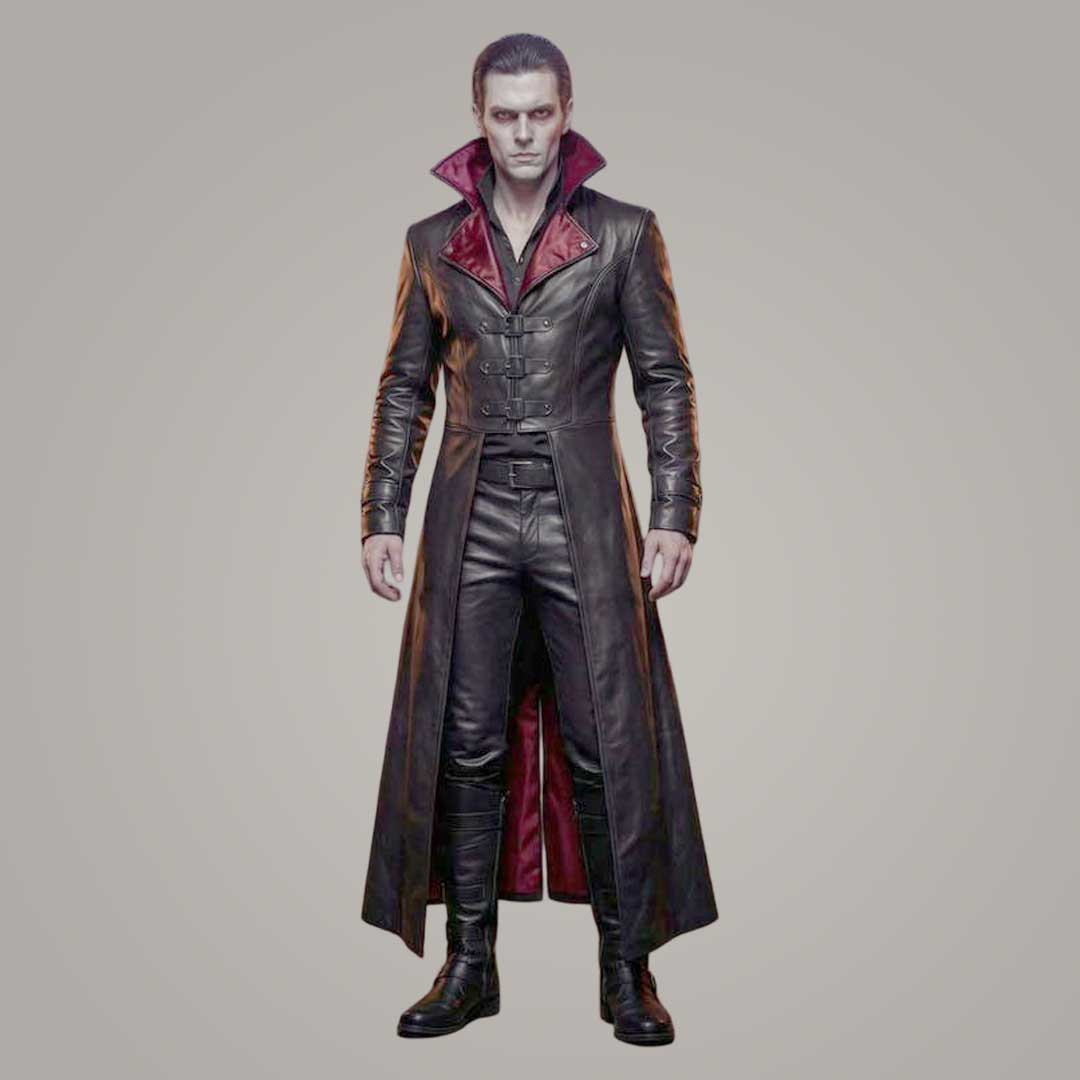 Men's Gothic Leather Coat and Pant Set