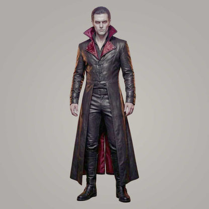 Men's Gothic Leather Coat and Pant Set