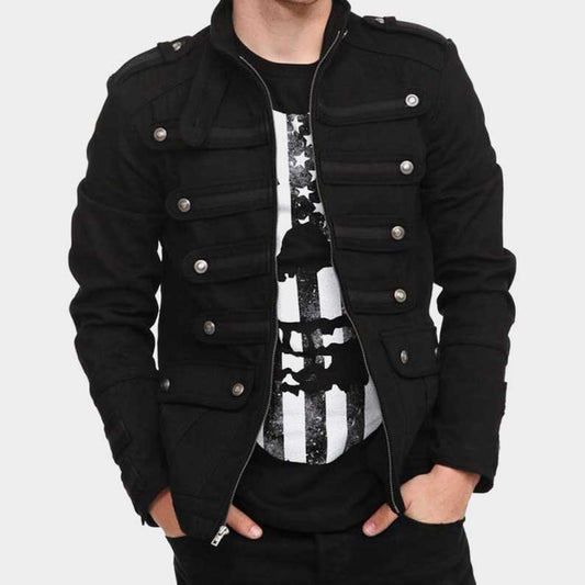 Men's Gothic military officer jacket with vintage army styling by Jackets Kingdom