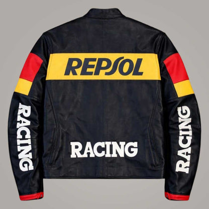 Men's Repsol MotoGP Biker Leather Jacket in Racing Colors by Jackets Kingdom