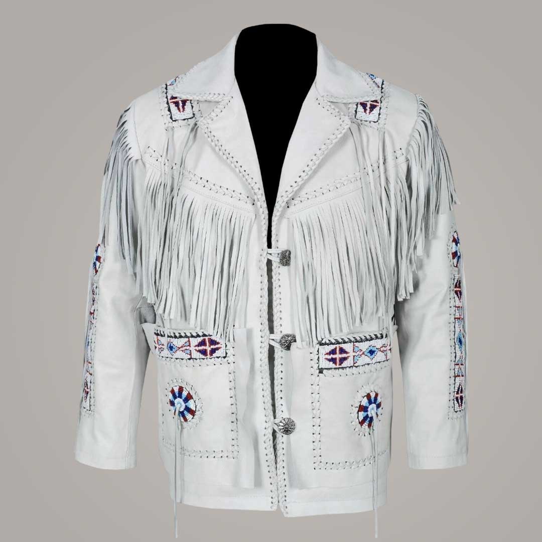 Men's Western Cowboy Fringe Leather Jacket