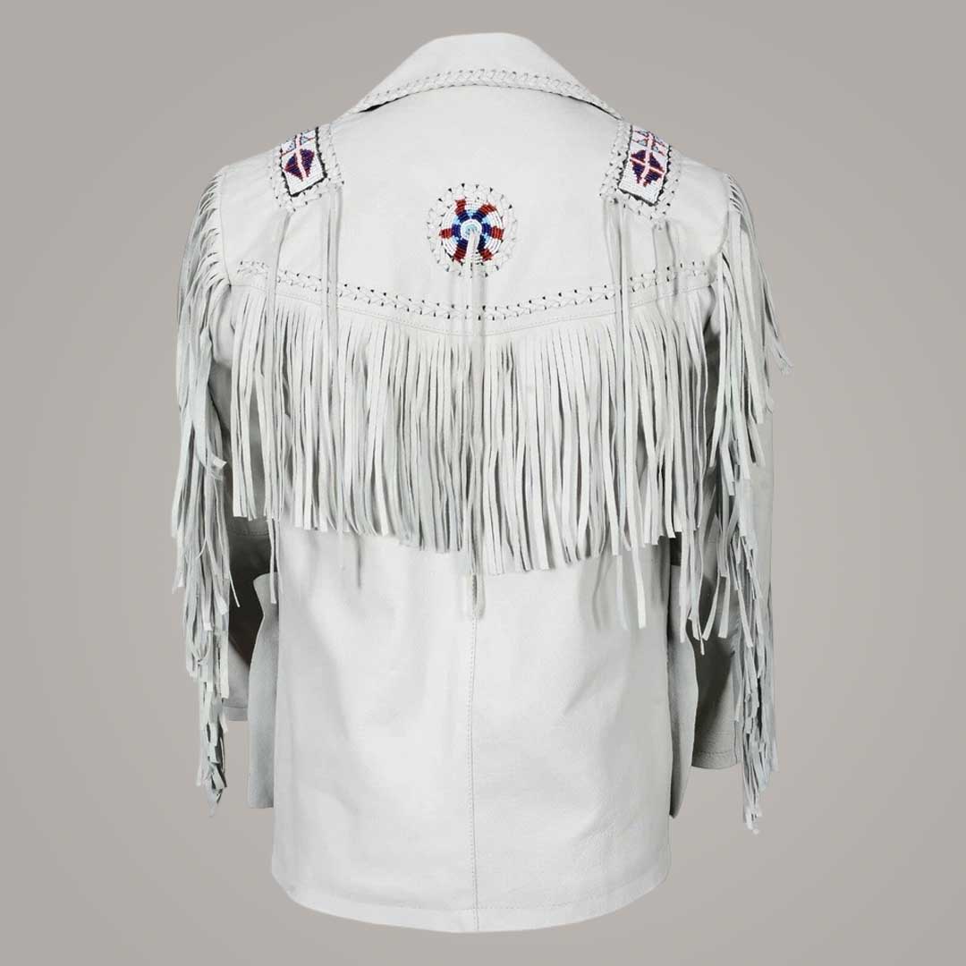 Men's Western Cowboy Fringe Leather Jacket