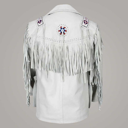Men's Western Cowboy Fringe Leather Jacket