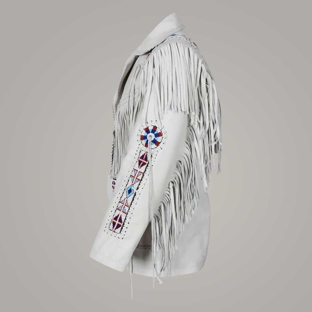 Men's Western Cowboy Fringe Leather Jacket