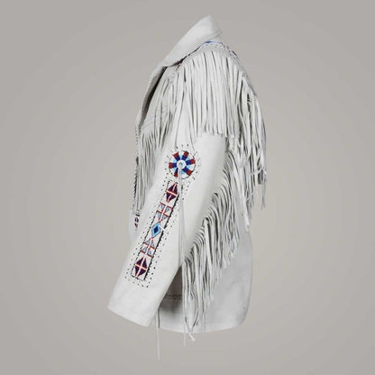 Men's Western Cowboy Fringe Leather Jacket