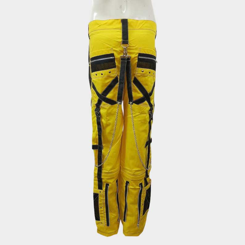 Men's cyber rave pants with functional pockets and black accents by Jackets Kingdom