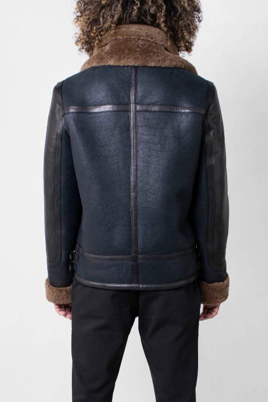 Mens Aviator Shearling Leather Jacket