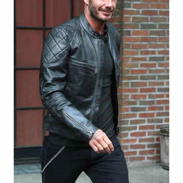 Mens Black Quilted David Beckham Jacket