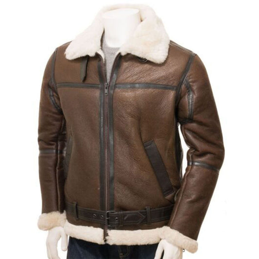 Men's Brown Aviator Leather Jacket