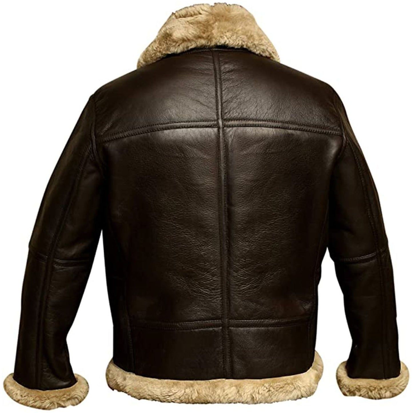 Men's Brown B3 RAF Aviator Bomber Shearling Leather Jacket