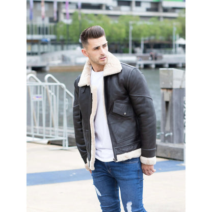 Men's Airforce Style Shearling Leather Jacket
