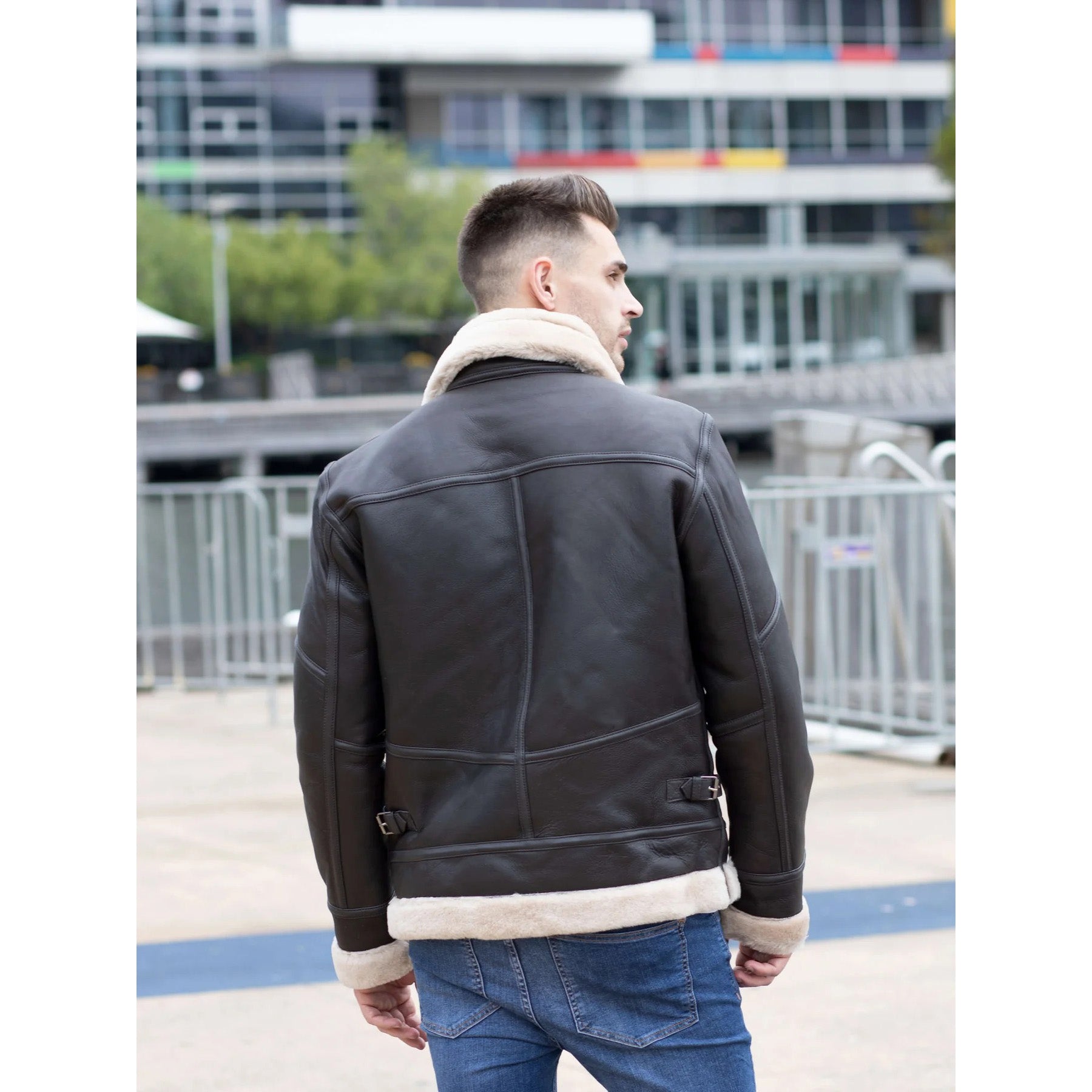 Men's Airforce Style Shearling Leather Jacket