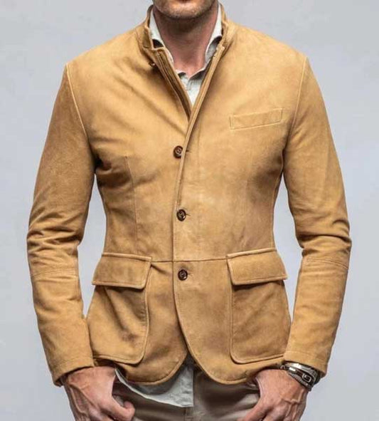 Mens Brown Field Suede Leather Jacket