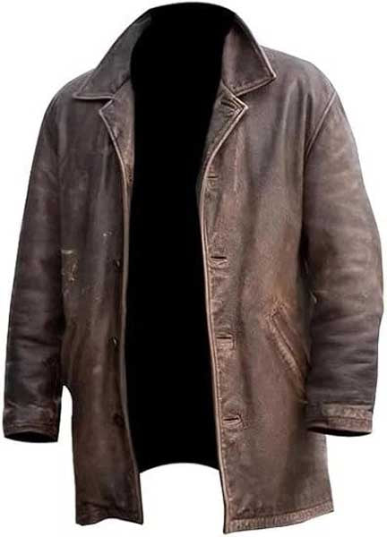 Mens Dean Winchester Distressed Brown Sheepskin Leather Jacket