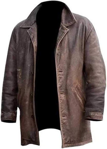 Mens Dean Winchester Distressed Brown Sheepskin Leather Jacket