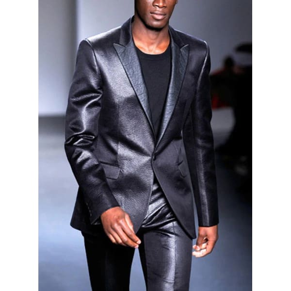 Pure Leather Suits for Men - Black Leather Suit for Sale