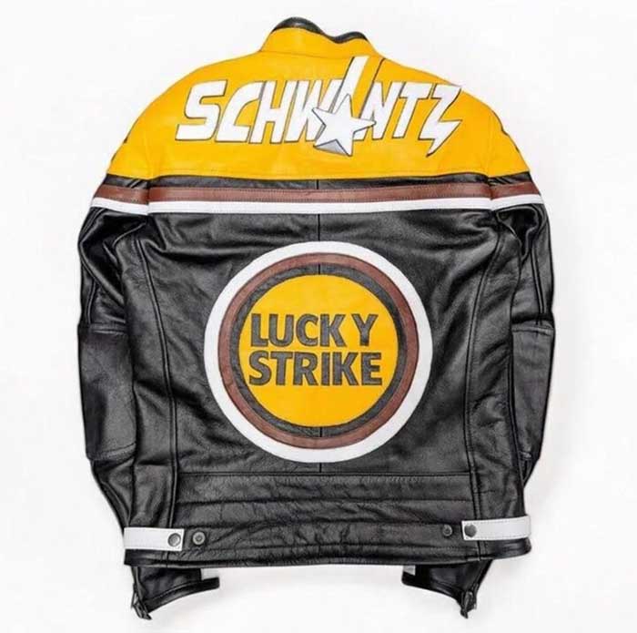 Mens Vintage Lucky Strike Cowhide Leather MotoGP Jacket