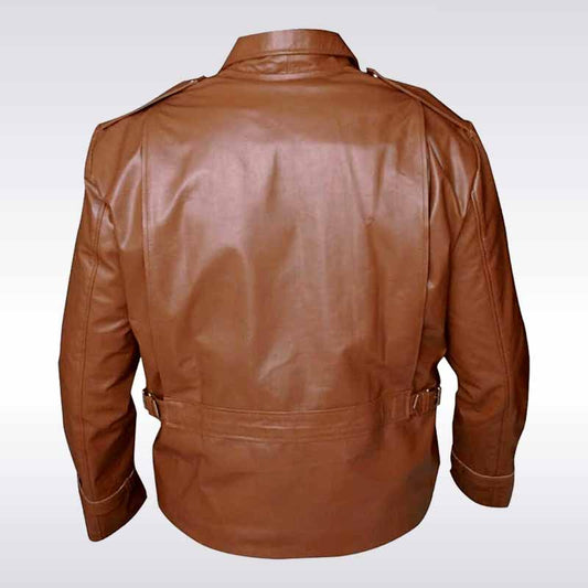 Men’s Vintage Rocketeer Aviator Bomber Leather Jacket