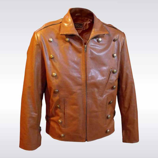 Men’s Vintage Rocketeer Aviator Bomber Leather Jacket