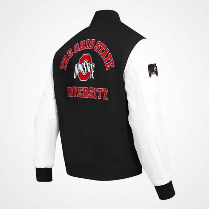 Ohio State Varsity Jacket with Leather Sleeves