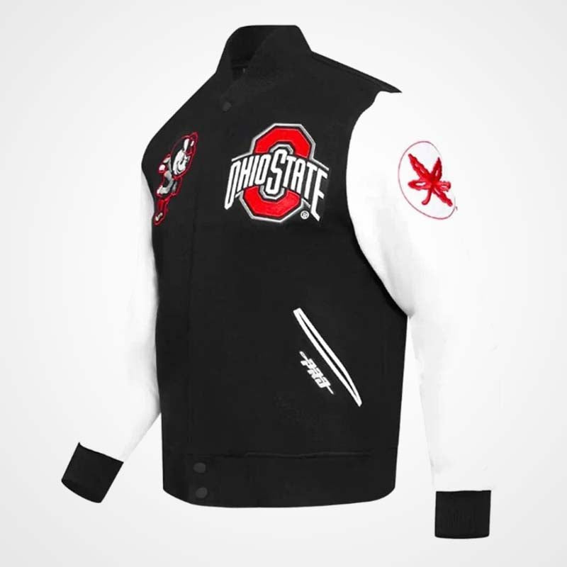 Ohio State Varsity Jacket with Leather Sleeves