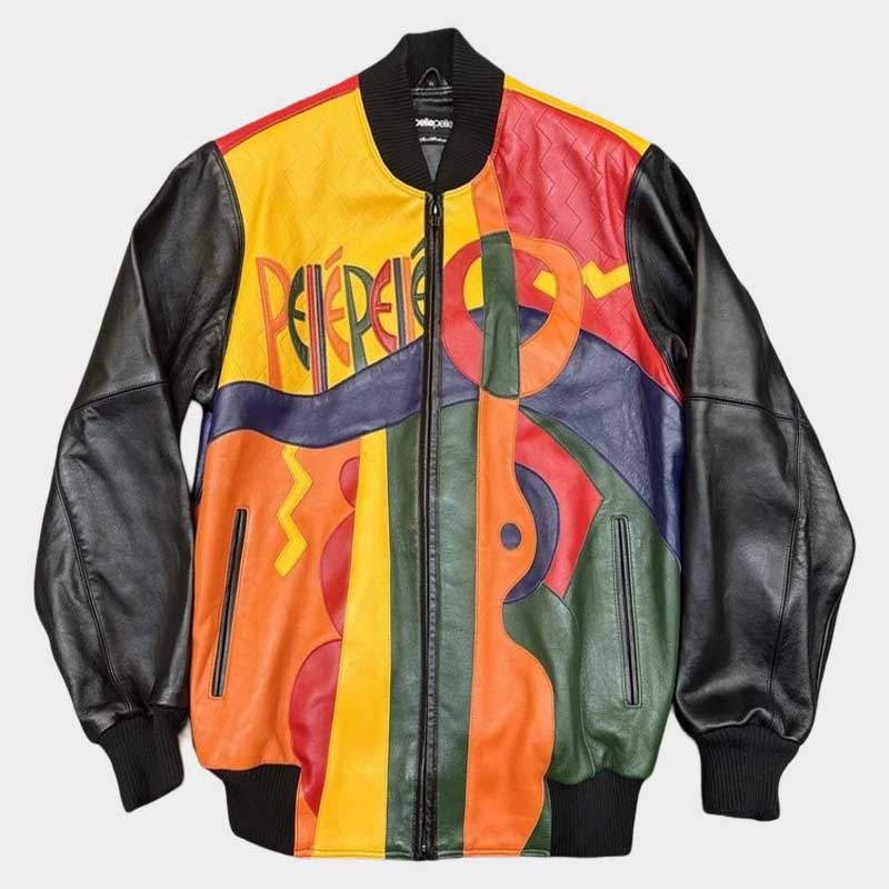Pelle Pelle Marc Buchanan Picasso Plush Real Cowhide Leather Bomber Jacket for Men
