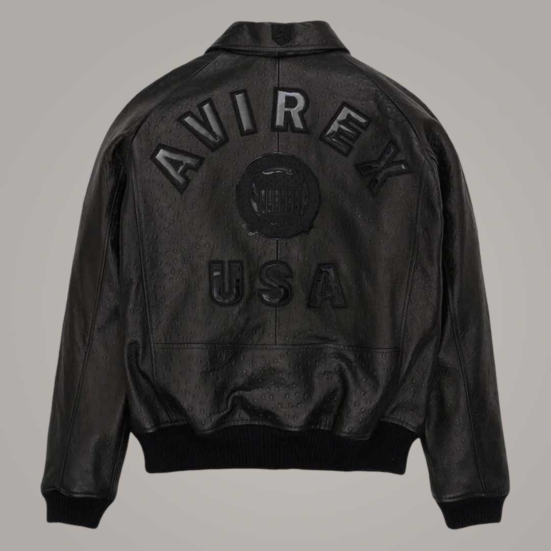 Premium Black Avirex Genuine Leather Limited Edition Jacket by Jackets Kingdom
