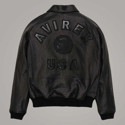 Premium Black Avirex Genuine Leather Limited Edition Jacket by Jackets Kingdom