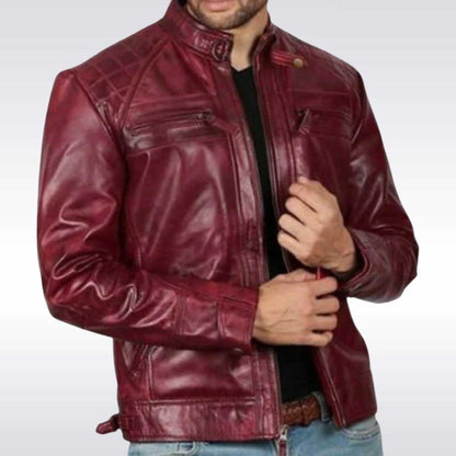 Premium Vintage Leather Biker Jacket for Men