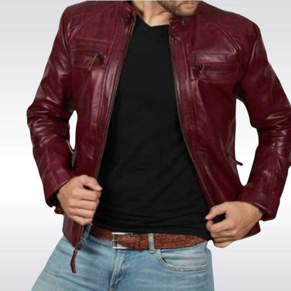 Premium Vintage Leather Biker Jacket for Men