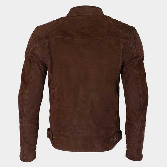 Premium racing biker jacket featuring reinforced padding at shoulders, elbows and back
