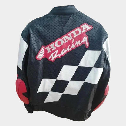 Premium sport bike racing jacket featuring Honda CBR graphics and protective armor by Jackets Kingdom
