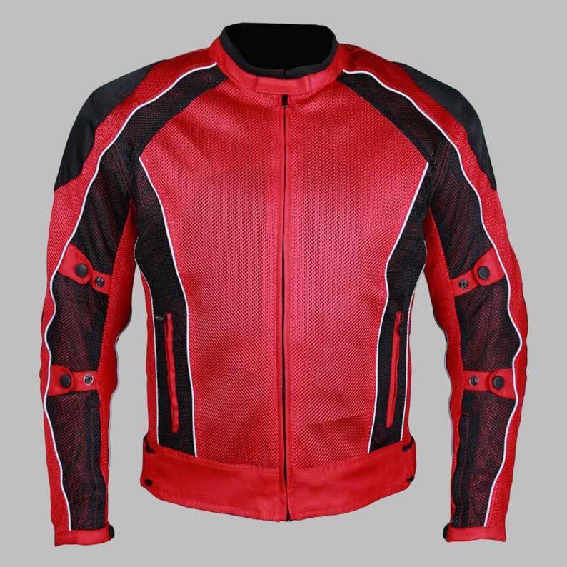 Red Summer Joy Mesh Motorcycle Jacket