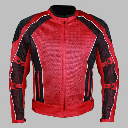 Red Summer Joy Mesh Motorcycle Jacket