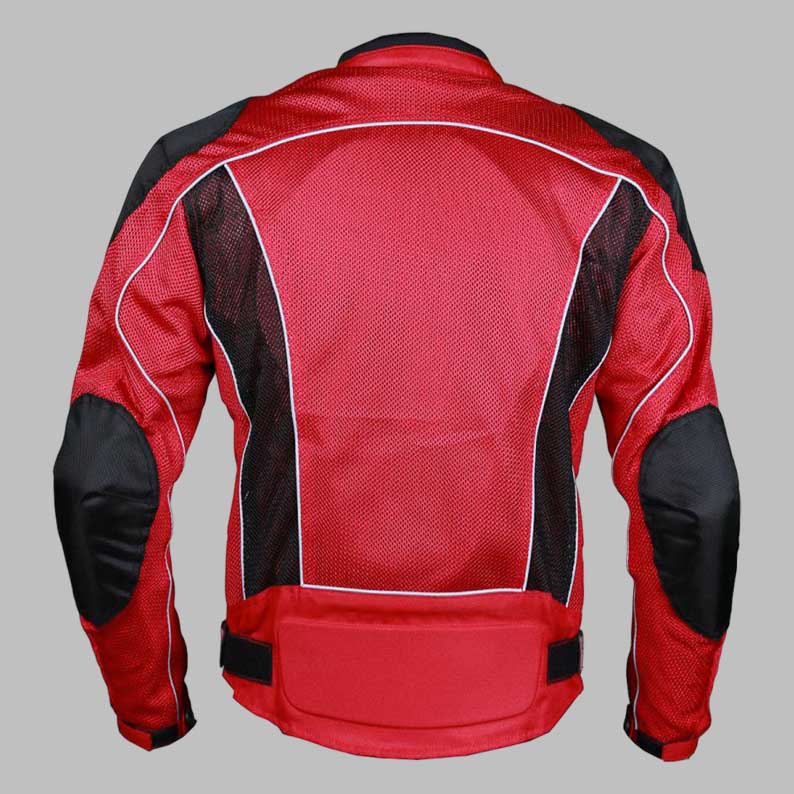 Red Summer Joy Mesh Motorcycle Jacket
