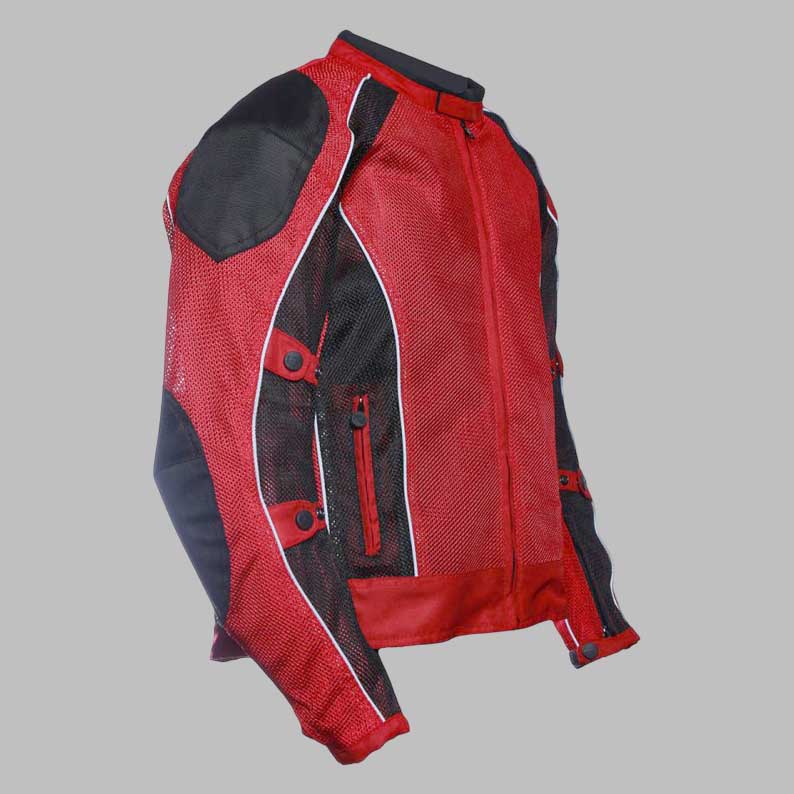 Red Summer Joy Mesh Motorcycle Jacket