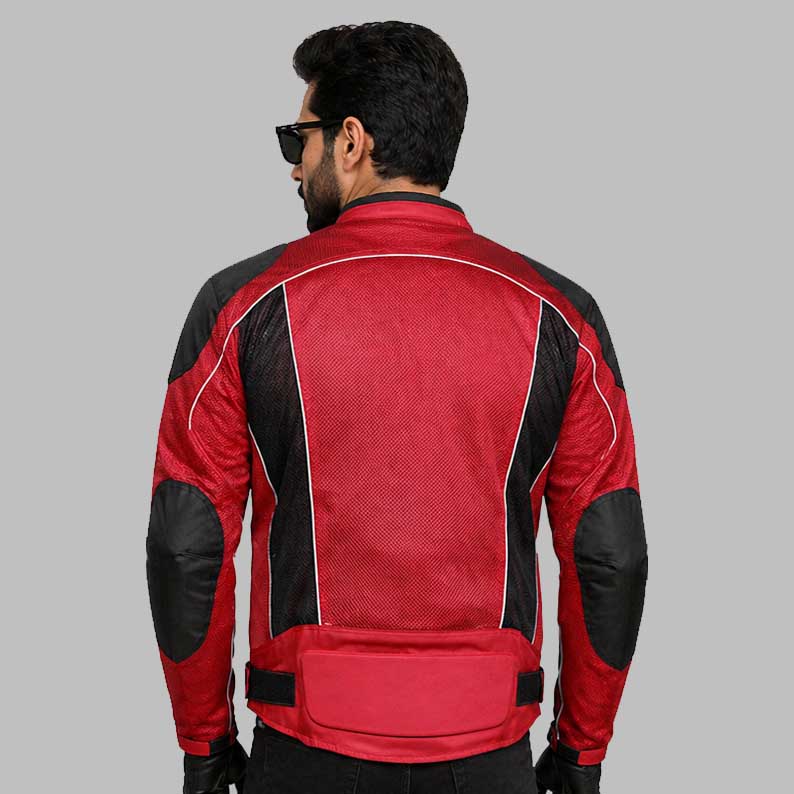 Red Summer Joy Mesh Motorcycle Jacket