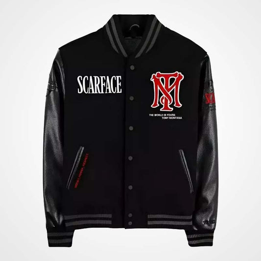 Scarface 'The World Is Yours' Black Varsity Jacket