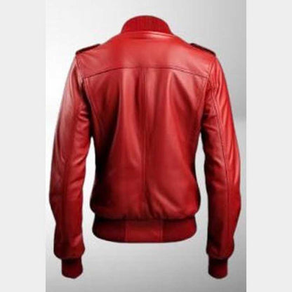Soft genuine lambskin red leather jacket featuring boho hippie style and modern appeal