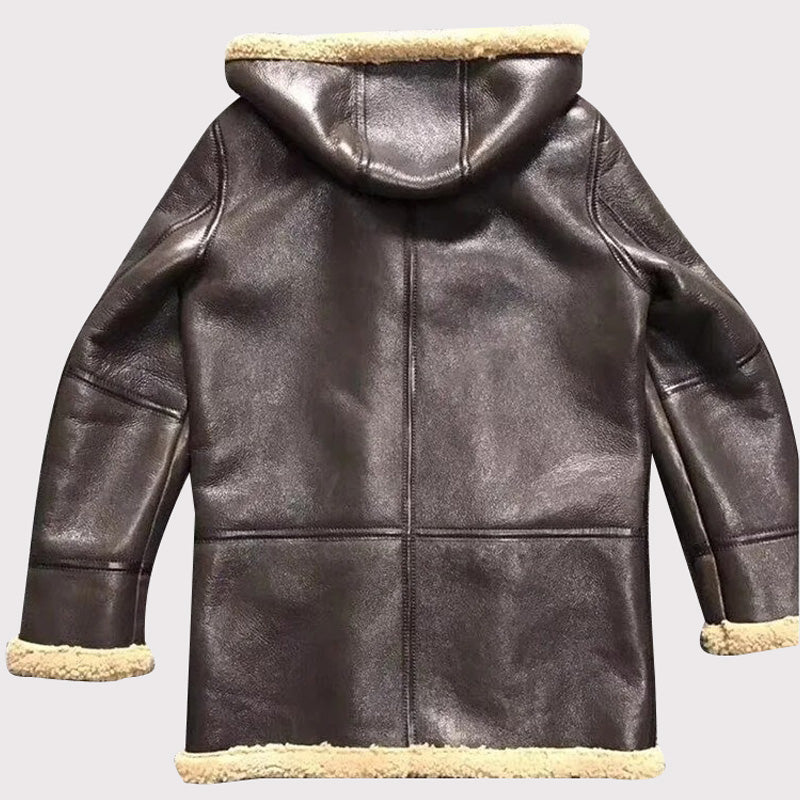 Hooded Leather Coat