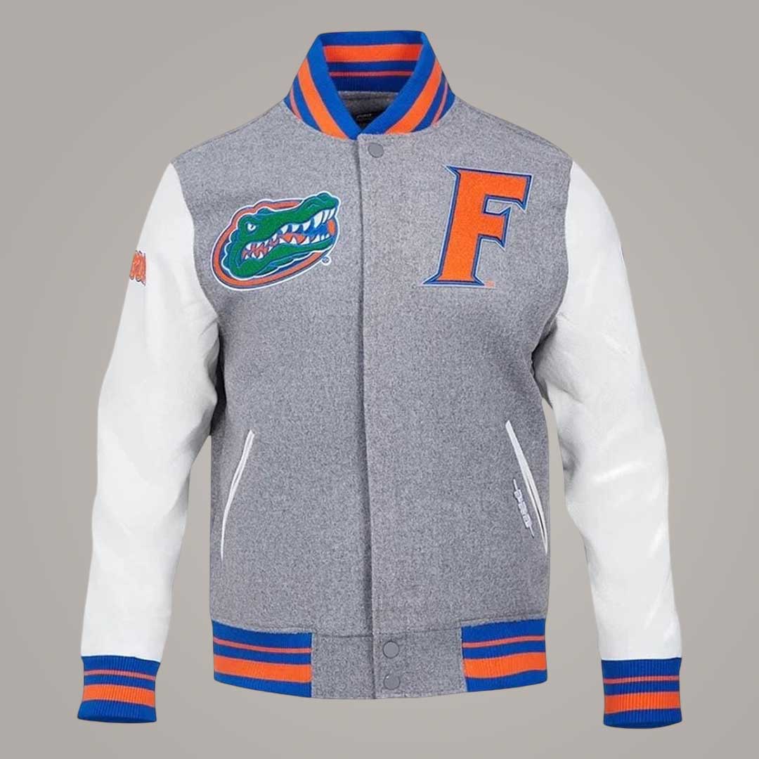 University of Florida Varsity Jacket with Leather Sleeves