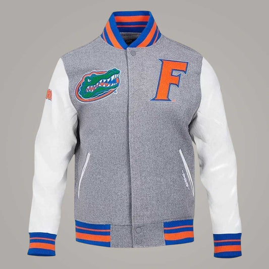 University of Florida Varsity Jacket with Leather Sleeves